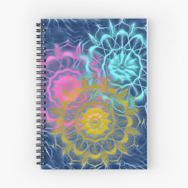 Item preview, Psychedelic Electric Mandala in Teal Pink and Gold designed and sold by ittybittyowl.
