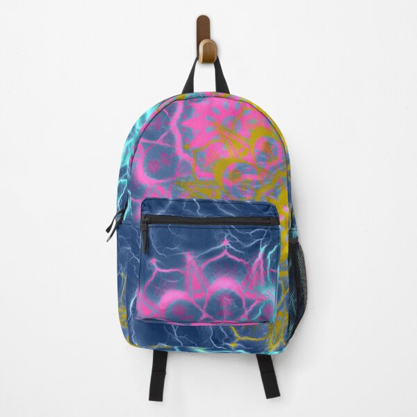 Item preview, Psychedelic Electric Mandala in Teal Pink and Gold designed and sold by ittybittyowl.