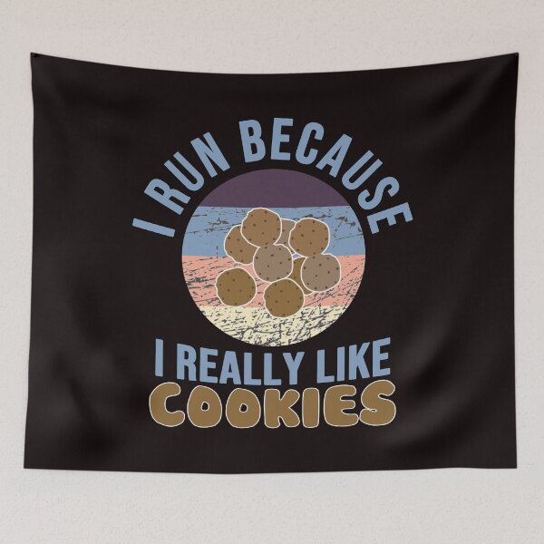 Item preview, I Run Because I Really Like Cookies - Funny Retro VIntage Cookies and Text Gift Idea designed and sold by leo121687.