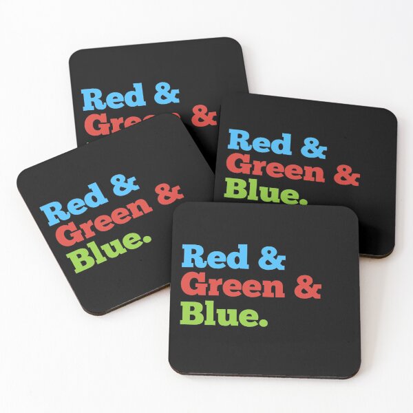 Item preview, Red green blue primary colours mismatch text design designed and sold by HappyPrints ⭐⭐⭐⭐⭐.