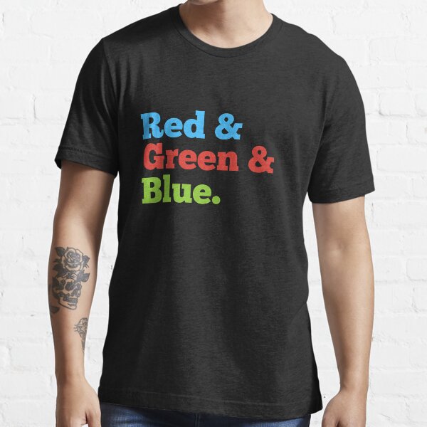 "Red green blue primary colours mismatch text design" Tshirt for Sale by yukti Redbubble