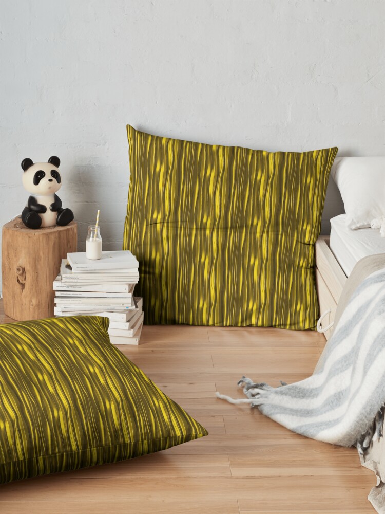 Alternate view of Black & yellow gold on Floor Pillow