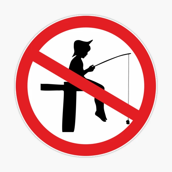 No fishing sign Sticker for Sale by TheMikis