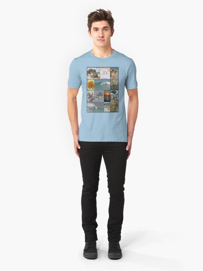 Alternate view of Collage Surf Tee Design Margaret River Western Australia Slim Fit T-Shirt