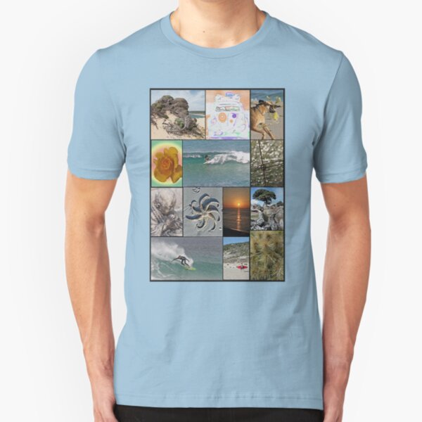 Collage Surf Tee Design Margaret River Western Australia Slim Fit T-Shirt