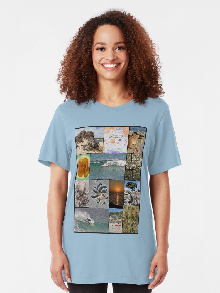 Alternate view of Collage Surf Tee Design Margaret River Western Australia Slim Fit T-Shirt