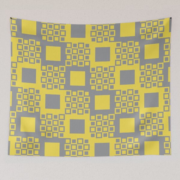 Item preview, Geometric shapes in a minimal pattern in yellow and gray designed and sold by acidmit.