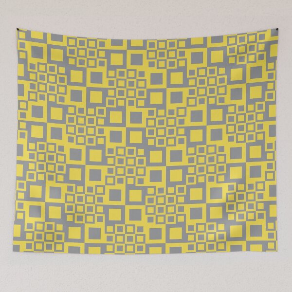 Item preview, Geometric shapes in a simple pattern in yellow and gray designed and sold by acidmit.