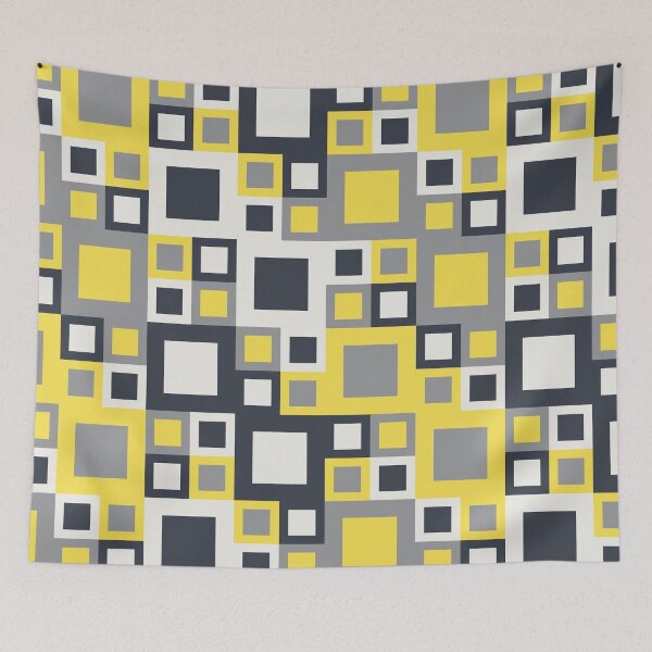 Item preview, Simple ornament with geometric shapes in yellow and gray color palette variations designed and sold by acidmit.