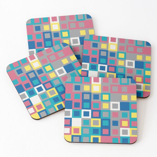 Item preview, Abstract mosaic with geometric shapes in random yellow and gray color palette variation designed and sold by acidmit.