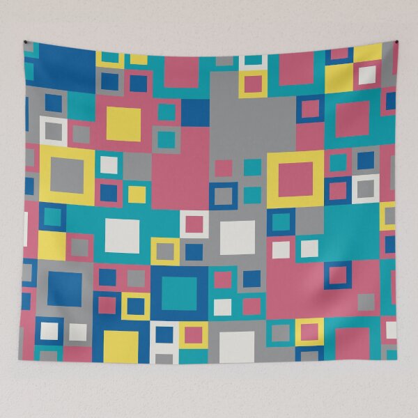 Item preview, Abstract mosaic with geometric shapes in random yellow and gray color palette variation designed and sold by acidmit.