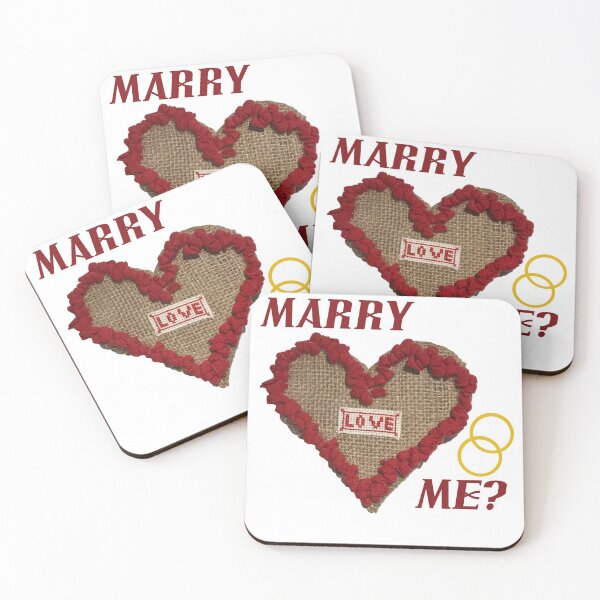 Item preview, 'MARRY ME?' - Hook Rugged Love Heart on Hessian designed and sold by CJSCRAFTS.