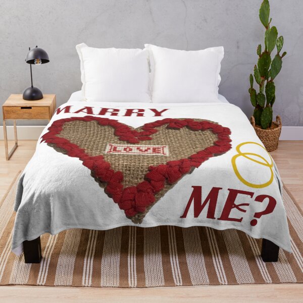Item preview, 'MARRY ME?' - Hook Rugged Love Heart on Hessian designed and sold by CJSCRAFTS.
