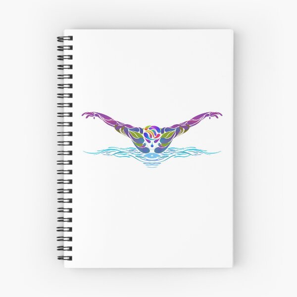 Item preview, A colorful swimmer does the butterfly stroke designed and sold by Zwembad Vergelijker.