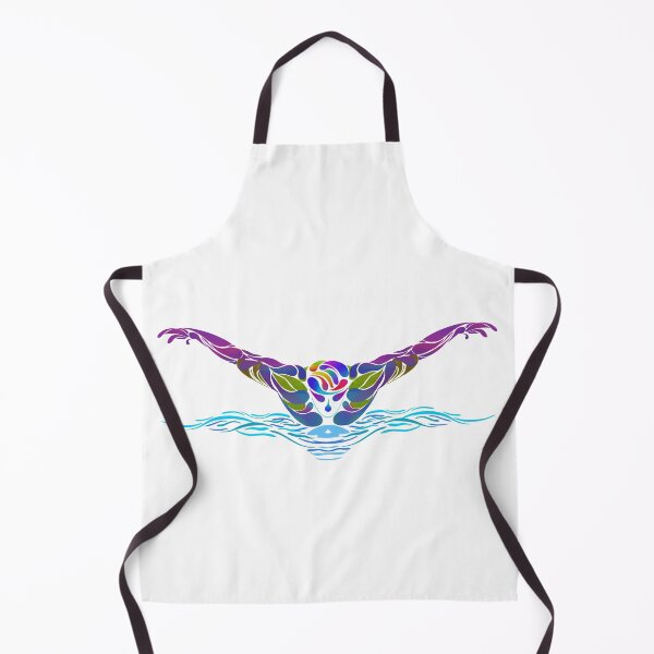 Item preview, A colorful swimmer does the butterfly stroke designed and sold by Zwembad Vergelijker.