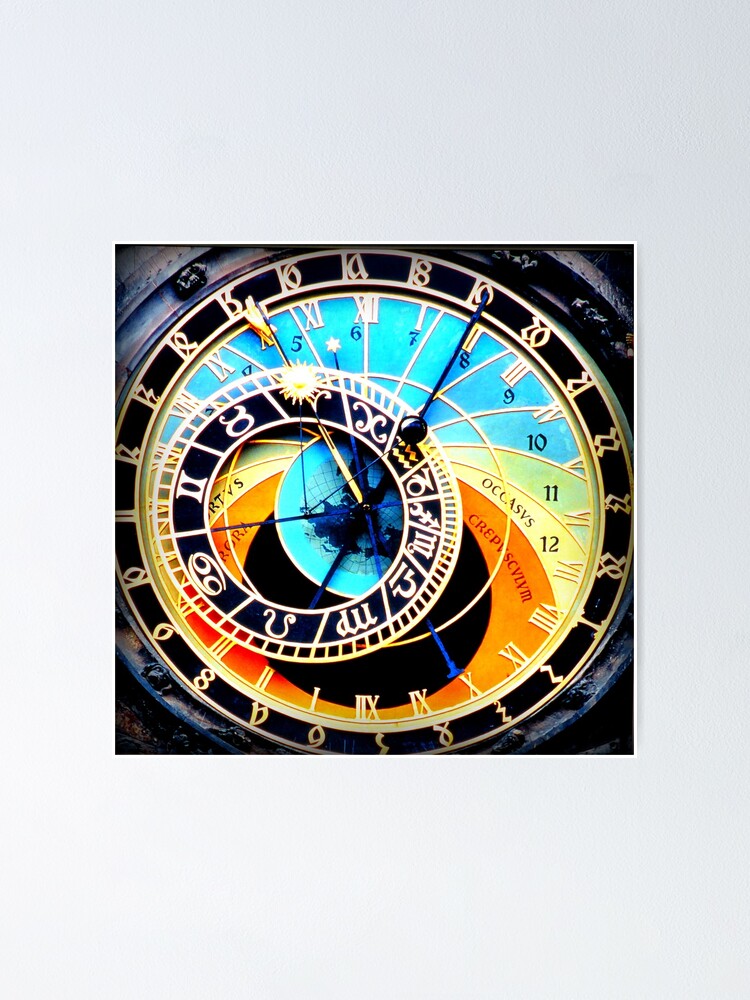 Reloj astronómico de Praga (Praga Orloj) Póster