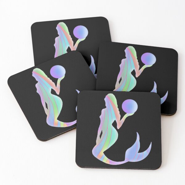 Item preview, A colorful mermaid with stripes playing water polo designed and sold by Zwembad Vergelijker.