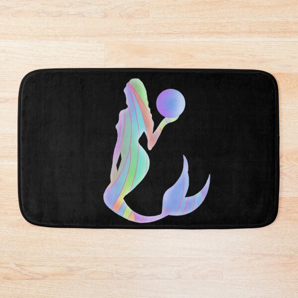 Item preview, A colorful mermaid with stripes playing water polo designed and sold by Zwembad Vergelijker.