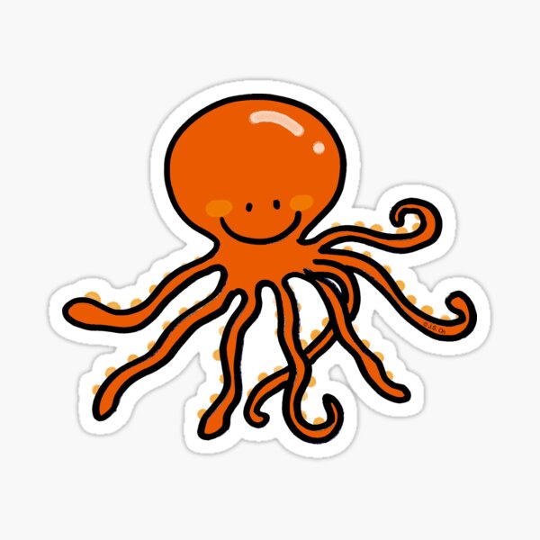 Funny cartoon octopus Sticker