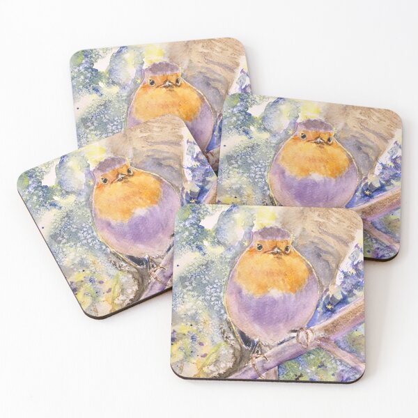 Item preview, En Dulci Jubilo: retrato en acuarela de un petirrojo de jardín designed and sold by Double Dutch Designs.