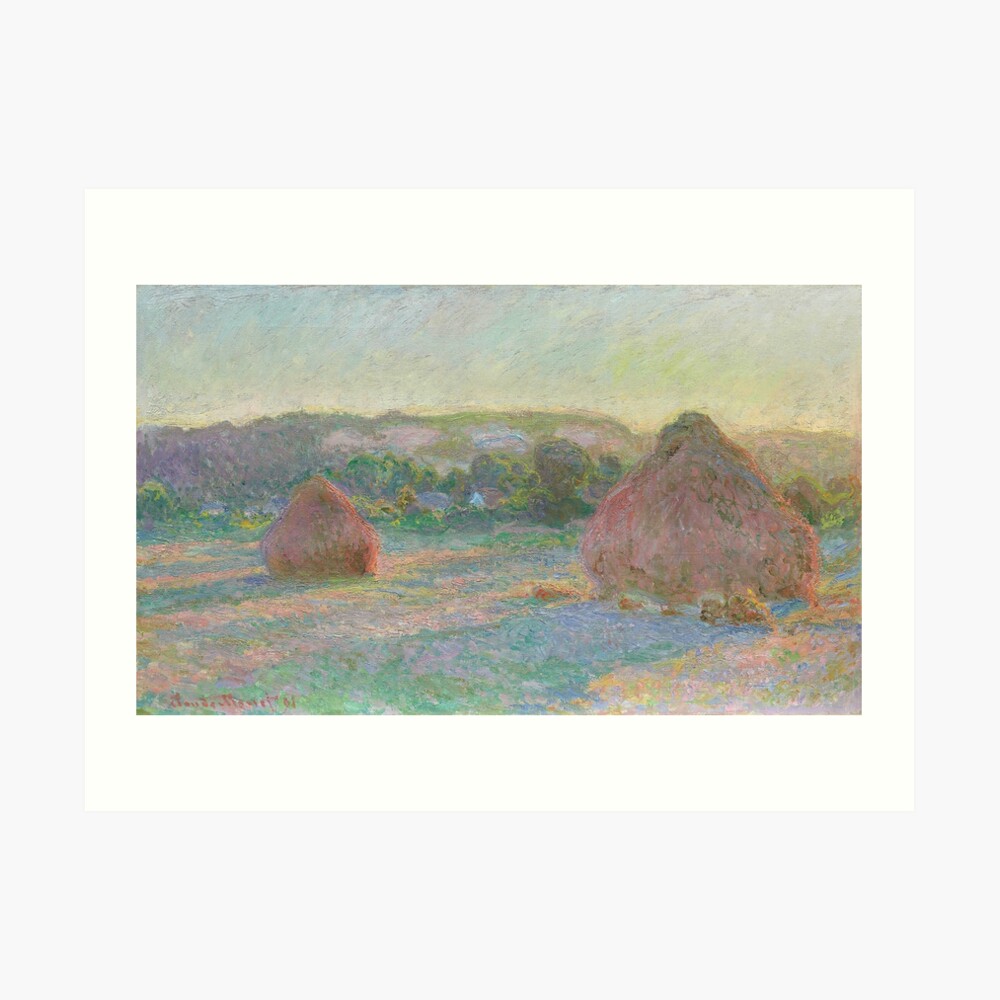 Stacks of Wheat Sunset by Claude Monet Fashion Handbag