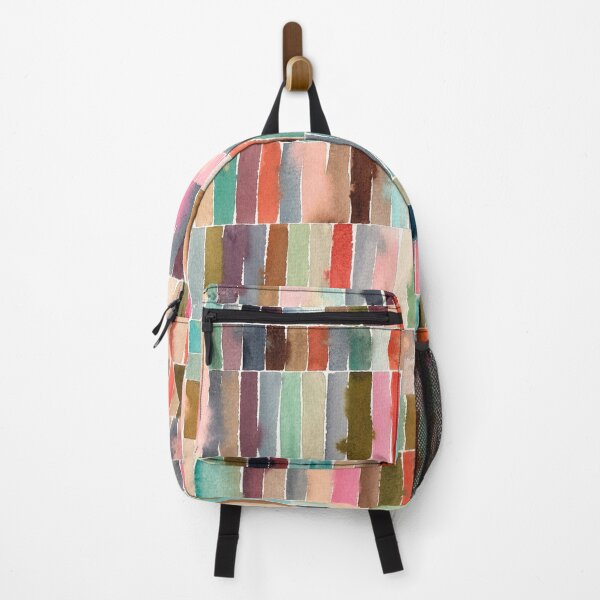 Item preview, Abstract Geometric Colorful Watercolor Stripes designed and sold by lunaisdrawing.