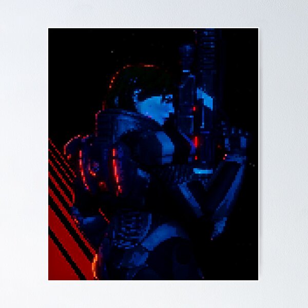 Artikel-Vorschau von Commander Shepard - Retro Pixel Art, designt und verkauft von boostee.
