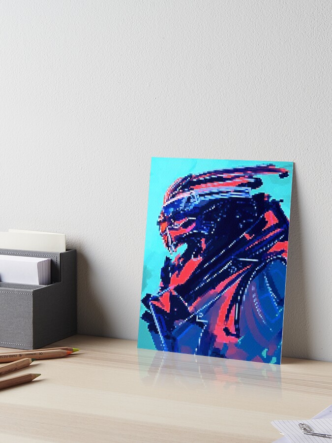 Garrus Vakarian Hunter in the Stars Retro Pixel Art Art Board Print