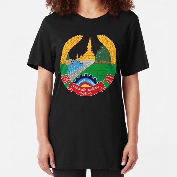 Emblem of Laos Slim Fit T-Shirt