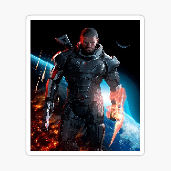 Artikel-Vorschau von Commander Shepard - Retro Pixel Art, designt und verkauft von boostee.