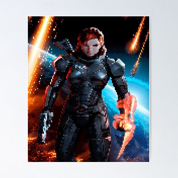 Artikel-Vorschau von Commander Shepard - Femshep - Retro Pixel Art, designt und verkauft von boostee.