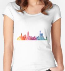 New York Colourful Skyline 2 Women's Fitted Scoop T-Shirt