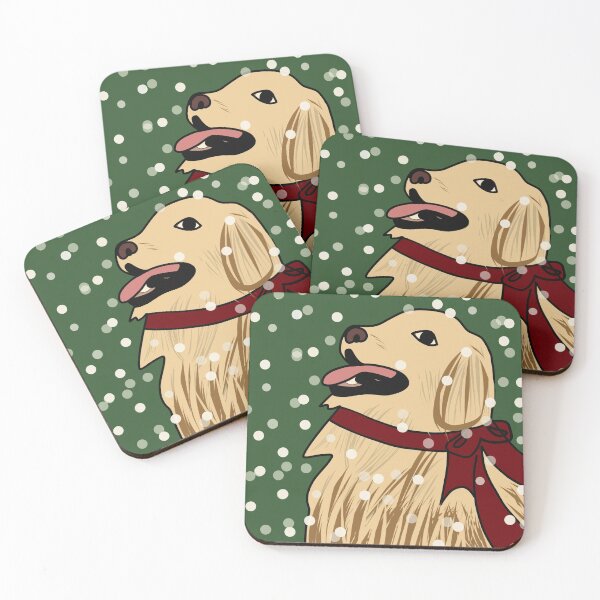 Item preview, Christmas dog-golden lab pup designed and sold by Mermaidssparkle.