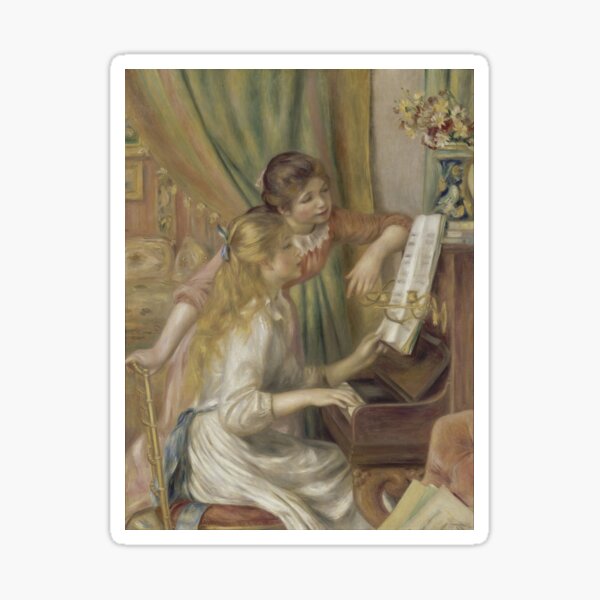 Young Girls at the Piano, by Pierre-Auguste Renoir Sticker