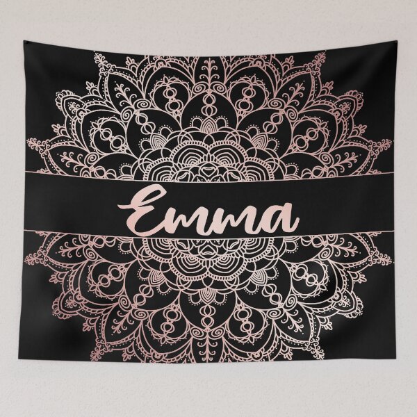 Item preview, First name Emma mandala in rose gold designed and sold by felinefeelings.