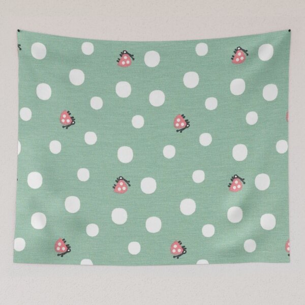 Item preview, Ladybug Organic Cotton Jersey - reed background designed and sold by jwebmarket.