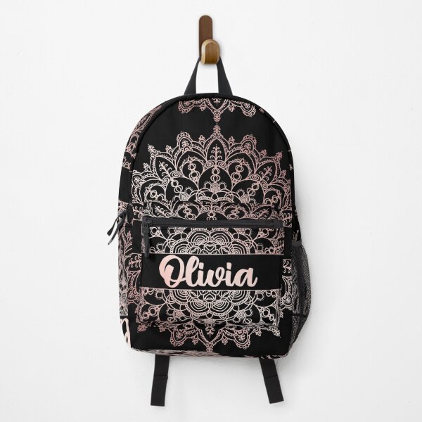 Item preview, First name Olivia mandala in rose gold designed and sold by felinefeelings.
