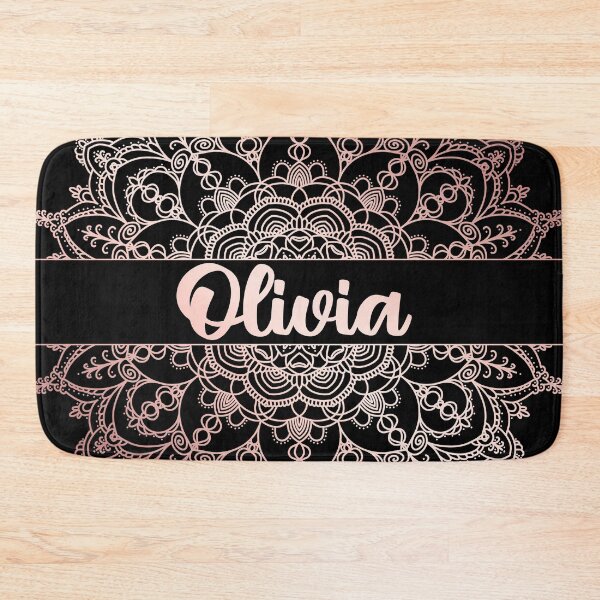 Item preview, First name Olivia mandala in rose gold designed and sold by felinefeelings.