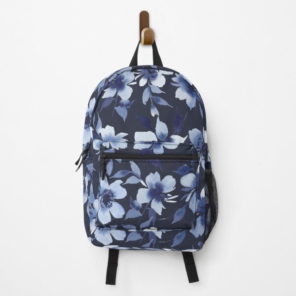 Item preview, Indigo Blue Navy Floral Background designed and sold by lunaisdrawing.