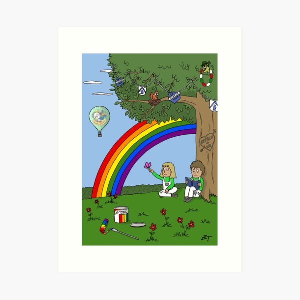 Zeichenteufel - Regenbogen in Effeln Kunstdruck