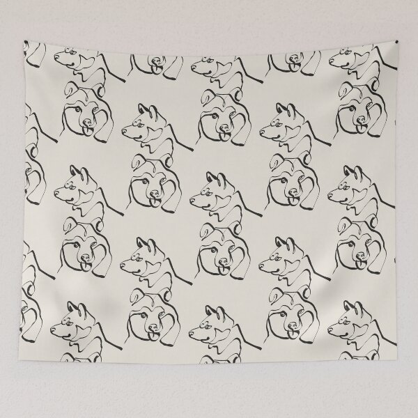 Item preview,  Abstract line Shiba Inu designed and sold by Huebucket.