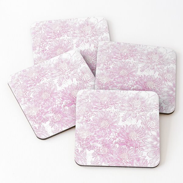 Item preview, Monocolor pink floral pattern designed and sold by fowons.