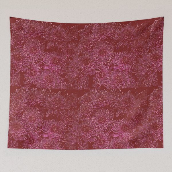 Item preview, Monocolor pink floral pattern designed and sold by fowons.