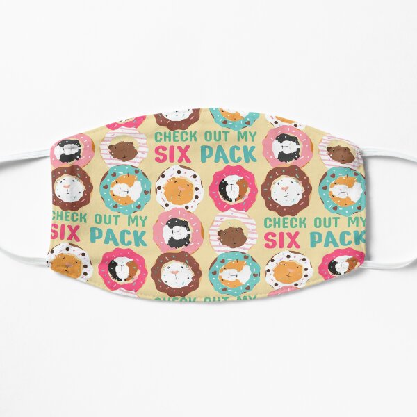 Funny Guinea Pig Donut Six Pack Flat Mask