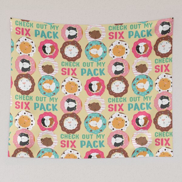 Item preview, Funny Guinea Pig Donut Six Pack designed and sold by Lulupainting.