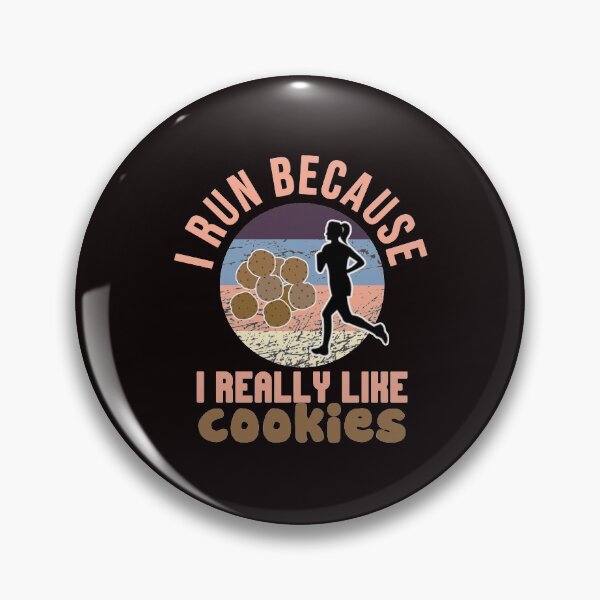 Item preview, I Run Because I Really Like Cookies - Funny Retro Vintage Running Woman and Cookies designed and sold by leo121687.