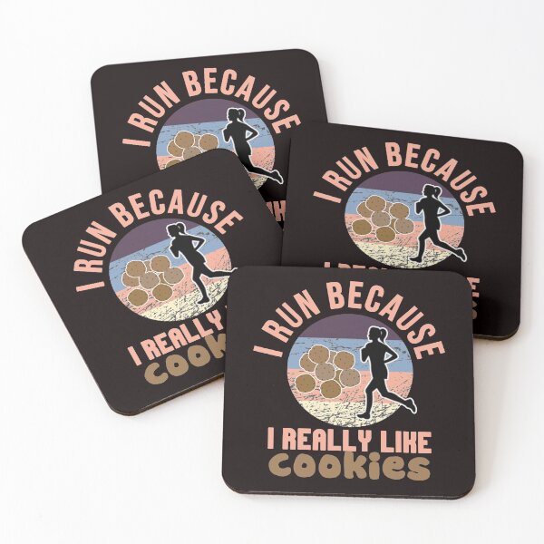 Item preview, I Run Because I Really Like Cookies - Funny Retro Vintage Running Woman and Cookies designed and sold by leo121687.