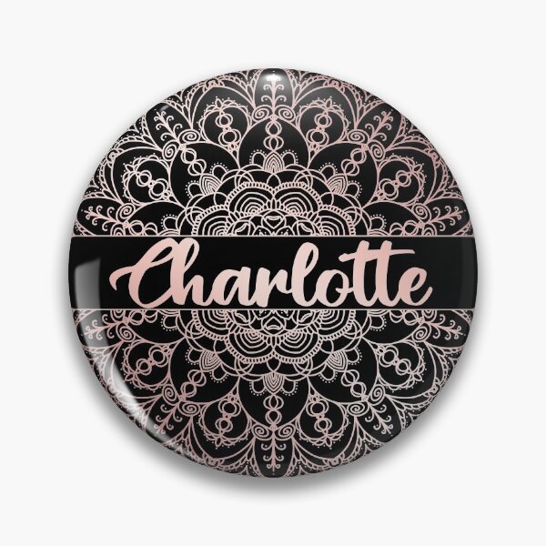 Item preview, First name Charlotte mandala in rose gold designed and sold by felinefeelings.