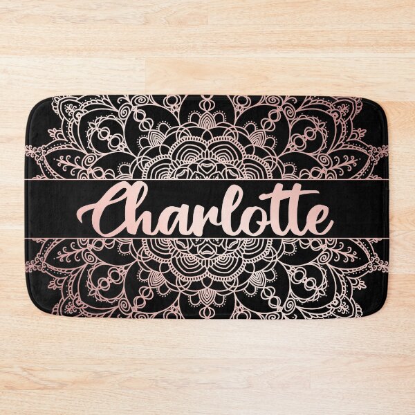 Item preview, First name Charlotte mandala in rose gold designed and sold by felinefeelings.