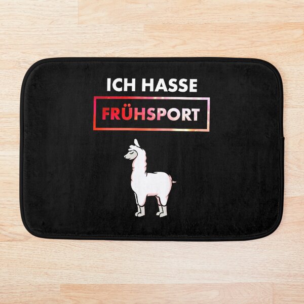 I hate morning exercise llama alpaca gift idea funny saying design Bath Mat